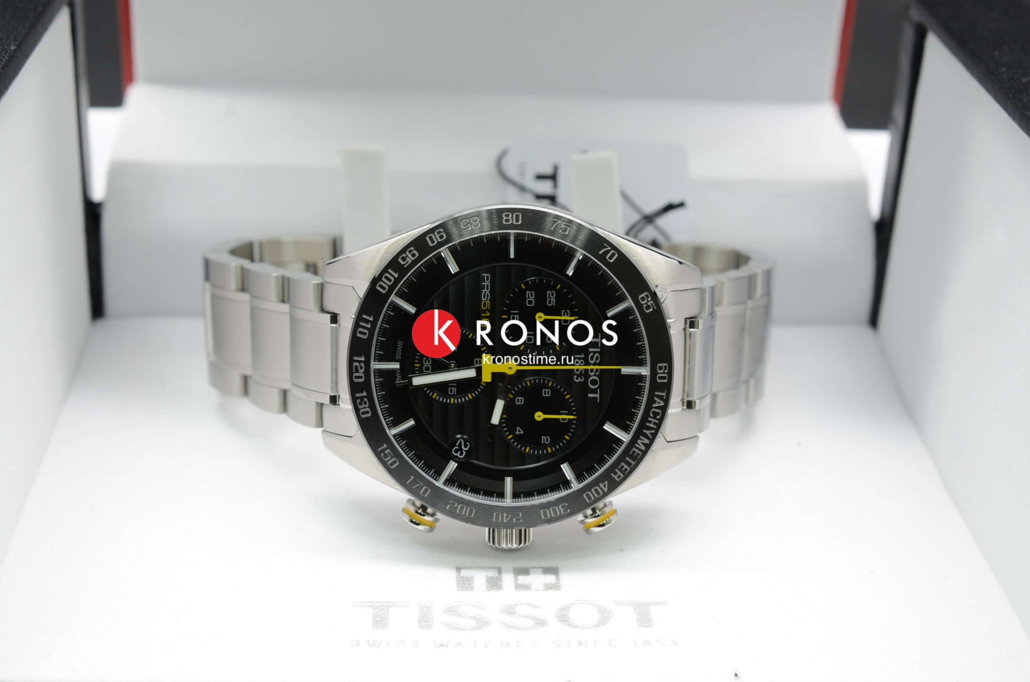 Tissot Tissot PRS 516 Chronograph T100.417.11.051.00 мужские часы черный циферблат на запястье